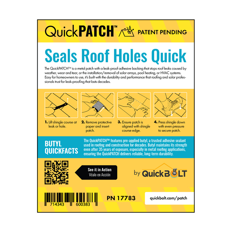 QuickPATCH® Packaging - Back