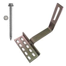 Part Number 17587 90° All Tile Roof Hook, 8mm Height Adjust Range, Kit with 5/16" X 3" Screws - for Curved & Flat Tile Roofs - works with or without battens 10/Carton Wgt = 19.00 Lbs